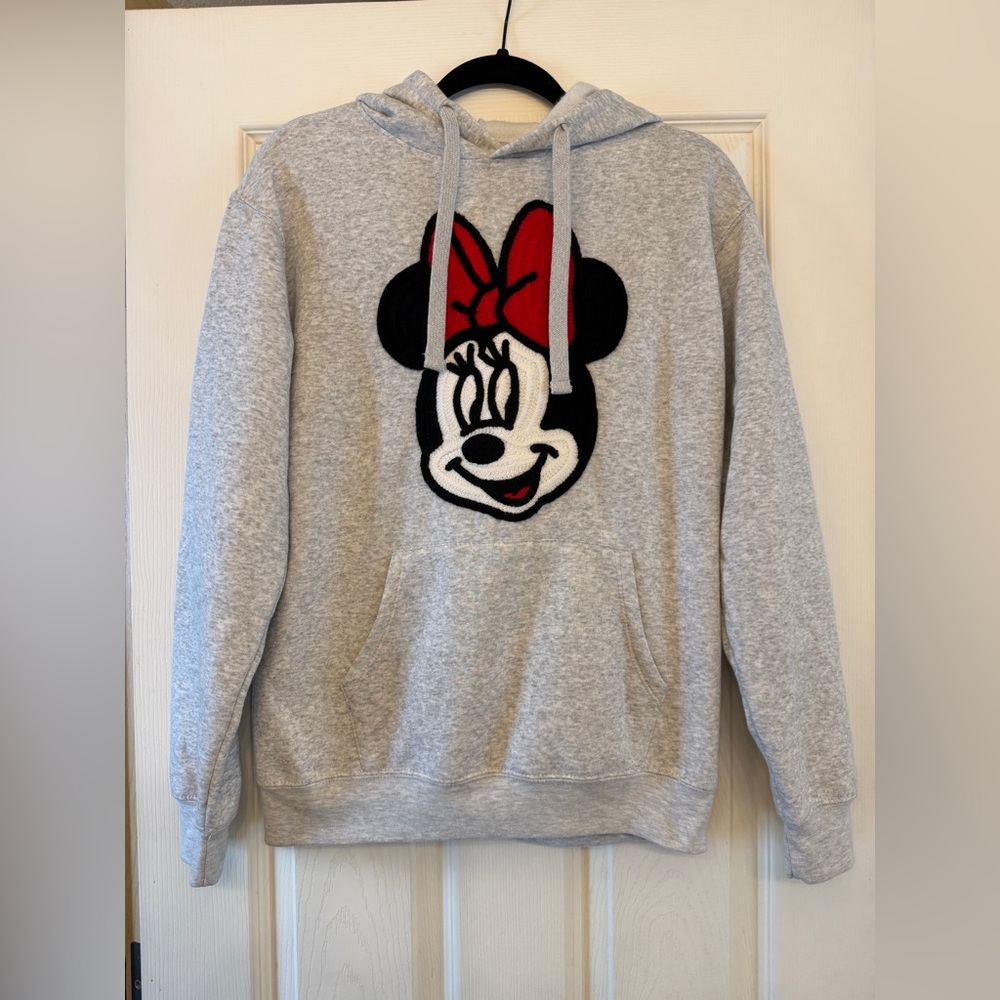 Disney Minnie Mouse Chenille Patch Hoodie – Heather Gray